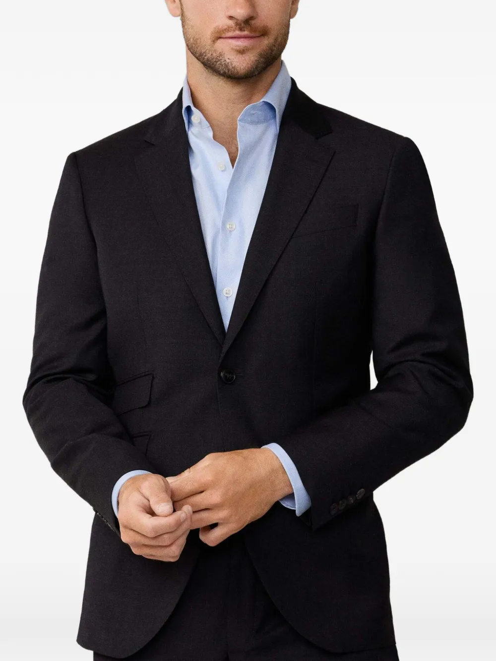 Hackett London Chelsea Wool Suit In Black