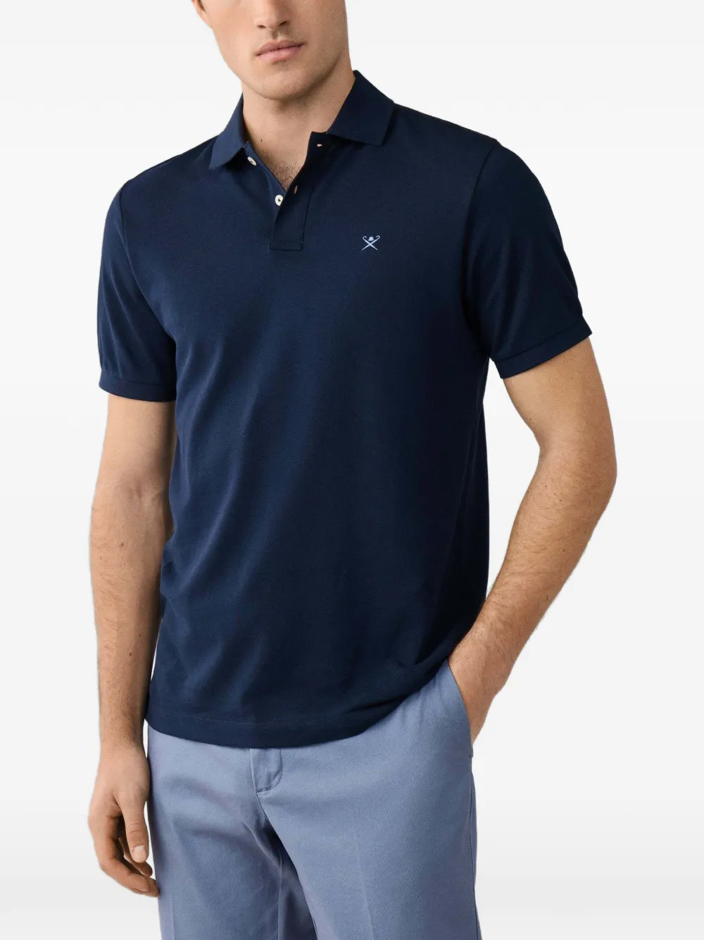 Hackett London Poloshirt met geborduurd logo Blauw