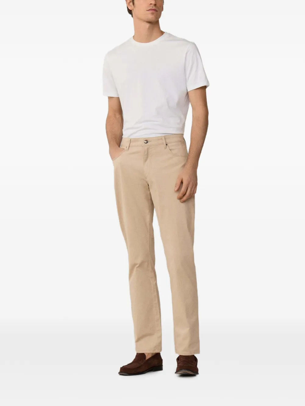 Hackett Trinity Five-pocket Trousers In Brown