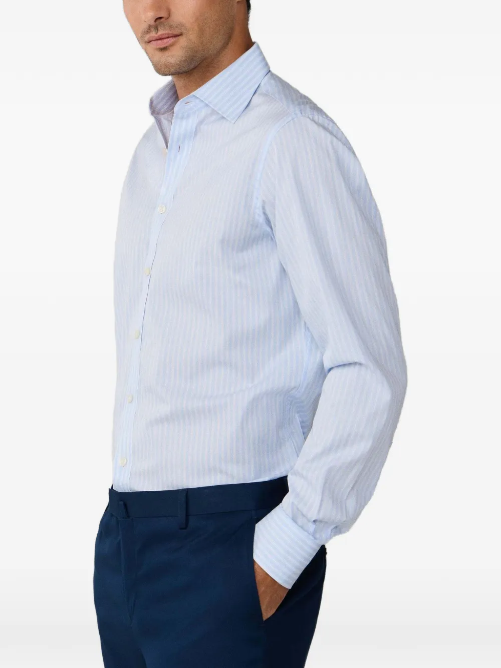 Hackett London Gestreept button-down overhemd van katoen Blauw
