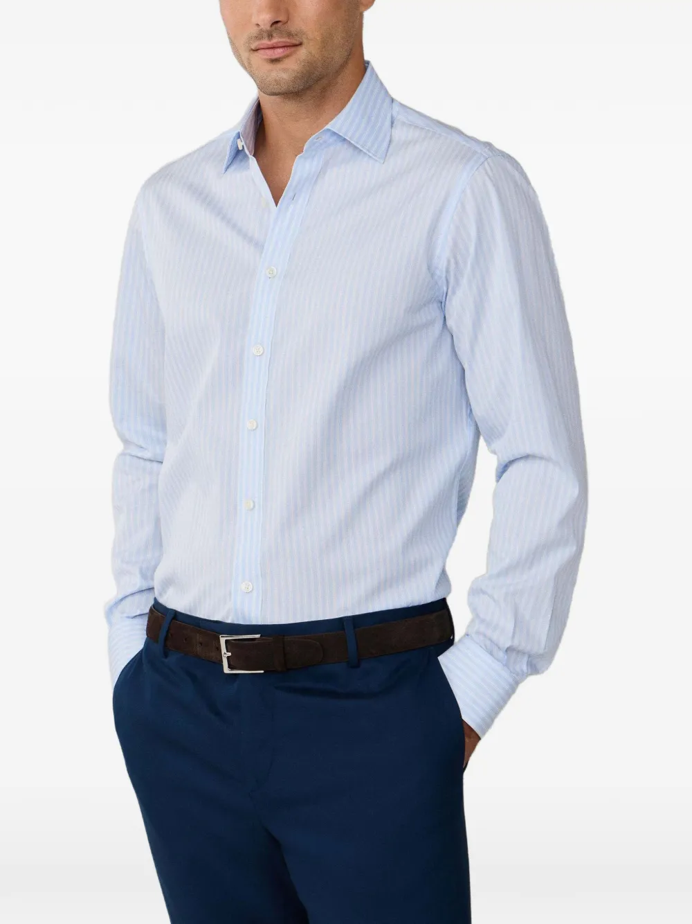 Hackett London Gestreept button-down overhemd van katoen Blauw
