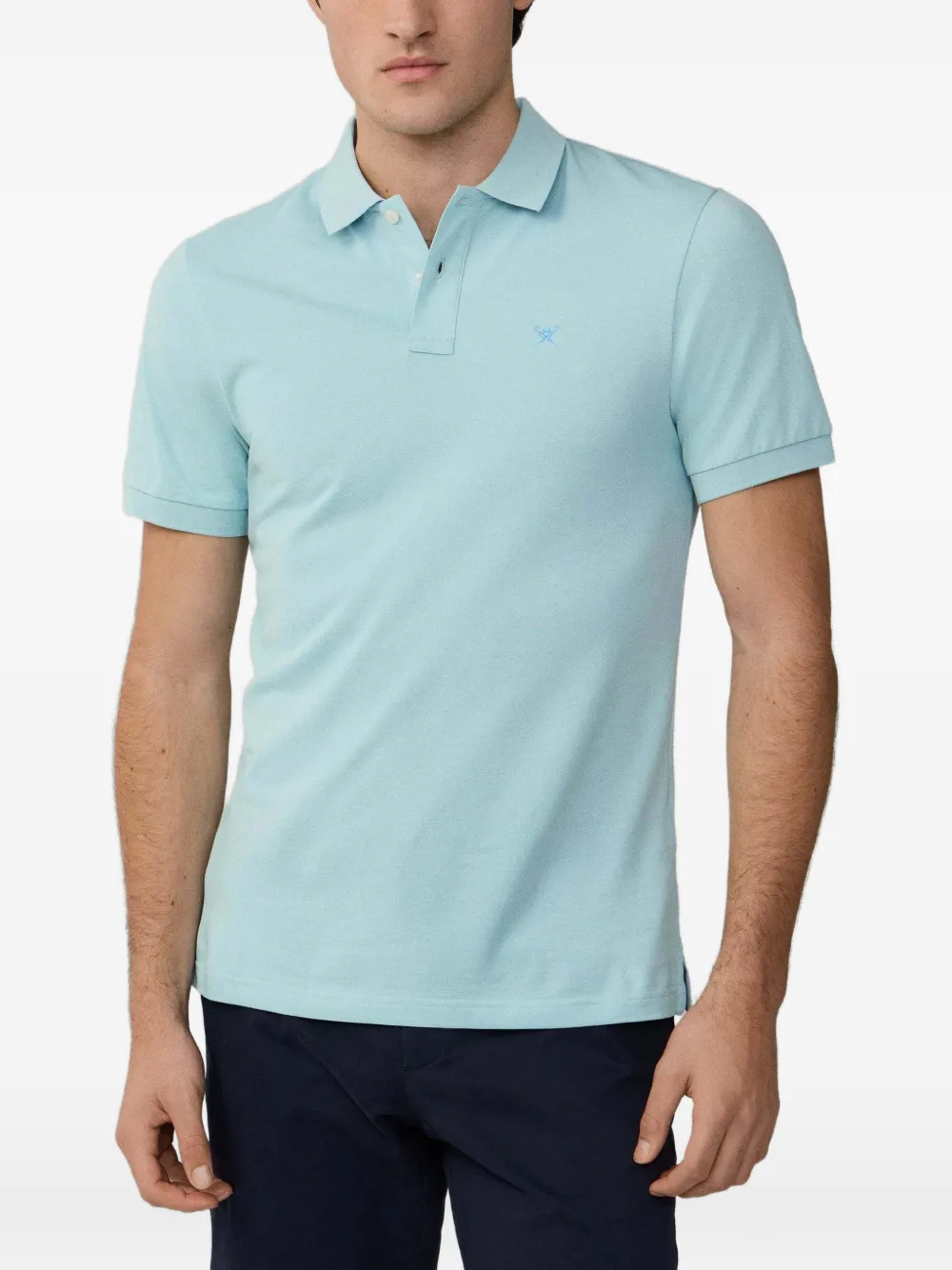 Hackett London 로고 자수 폴로 셔츠 | 블루 | Image 1