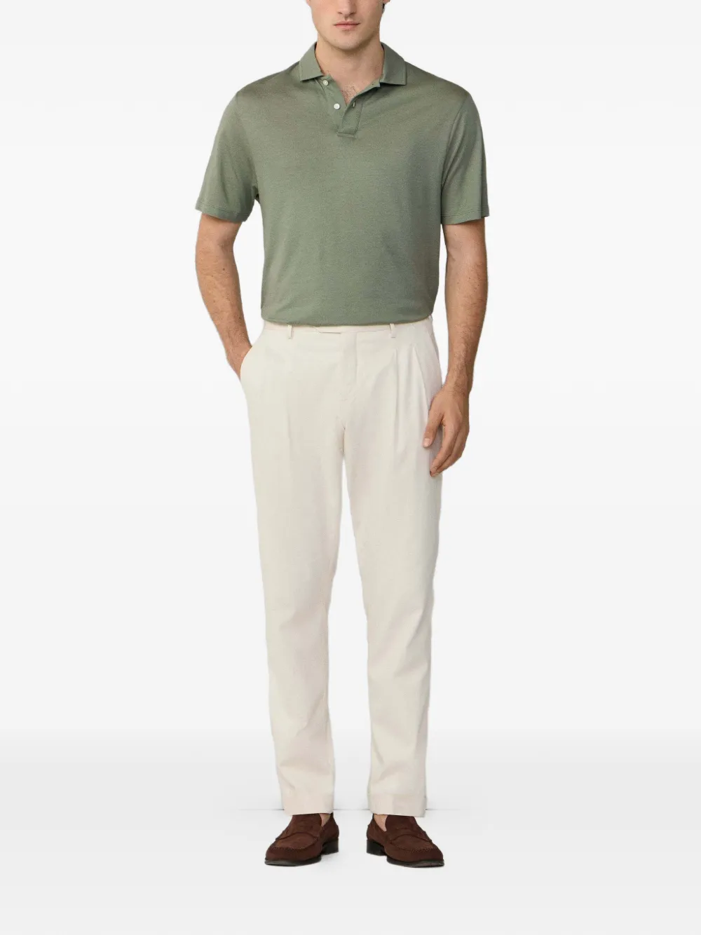 Hackett London Travel pique poloshirt Groen
