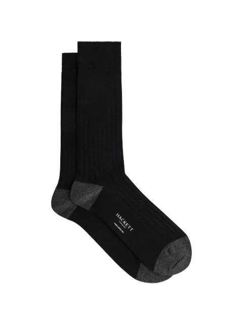 Hackett London ribbed-knit contrast-trim socks