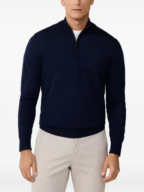 Hackett London merino-wool quarter-zip sweatshirt
