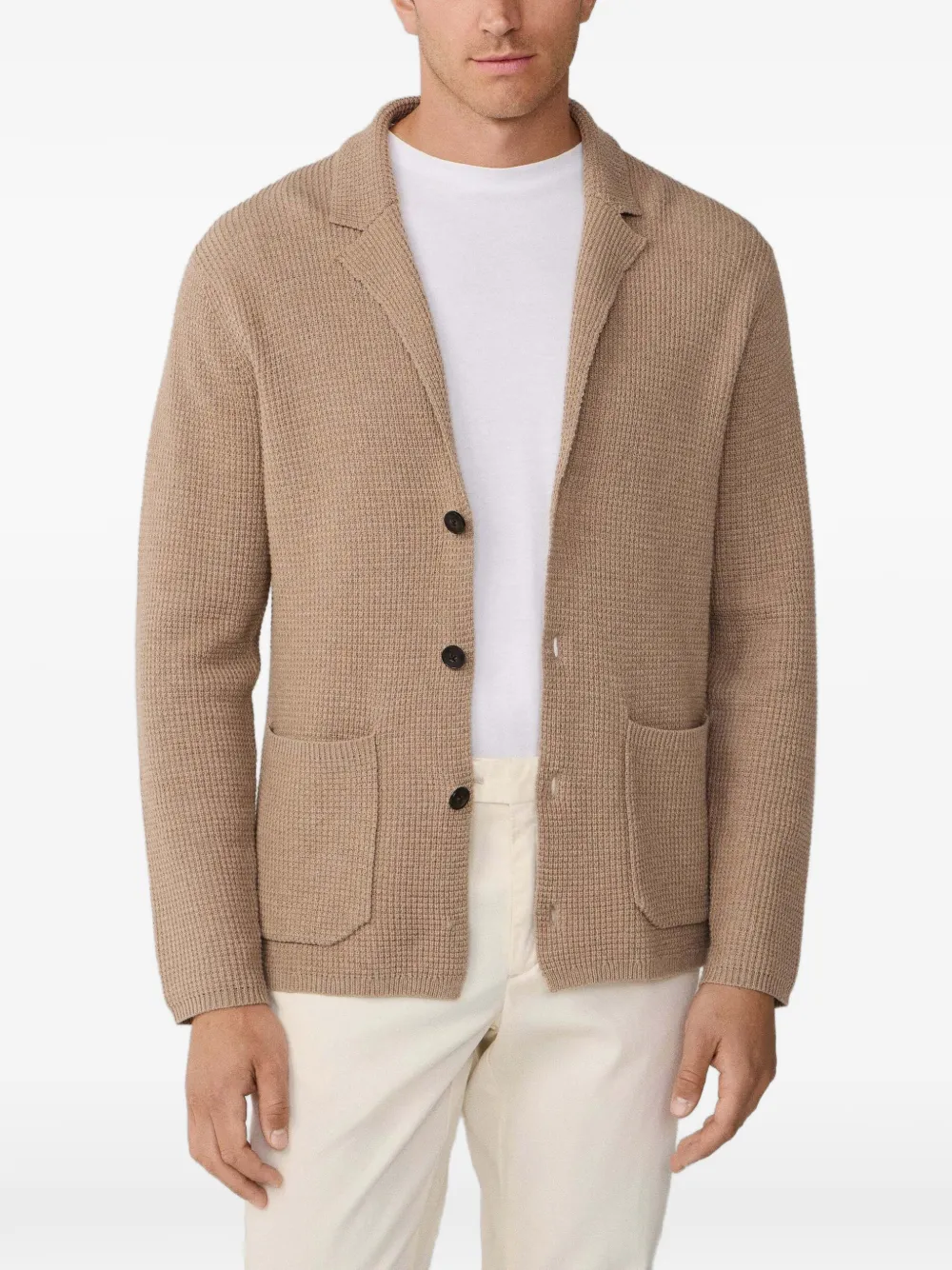 Hackett London фактурный кардиган | нейтральные цвета | Image 1