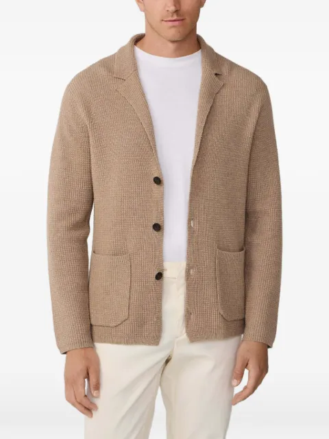 Hackett London waffle-stitch cardigan