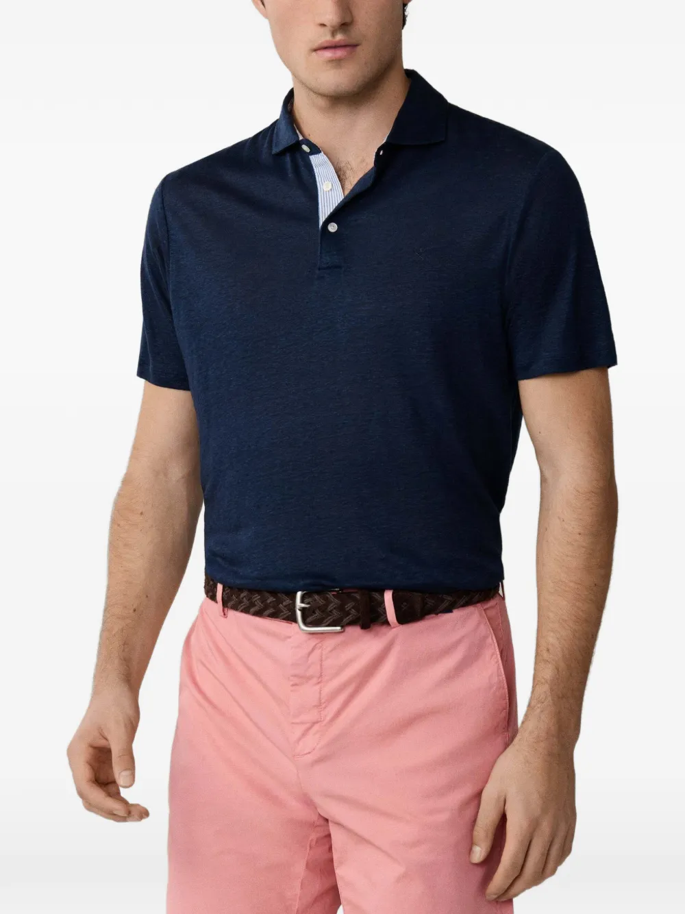 Hackett London Linnen poloshirt Blauw