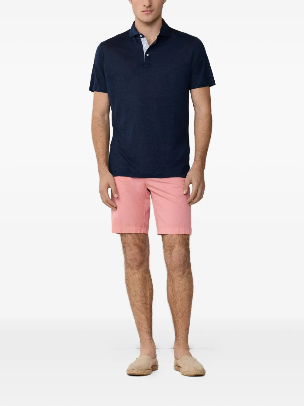Hackett London Linnen poloshirt Blauw