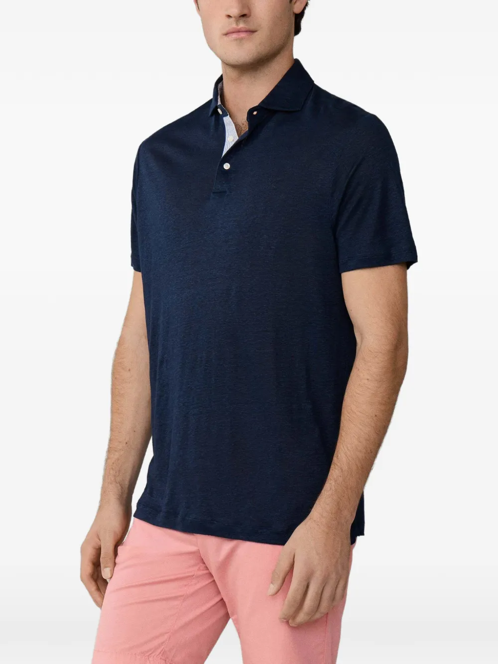 Hackett London Linnen poloshirt Blauw
