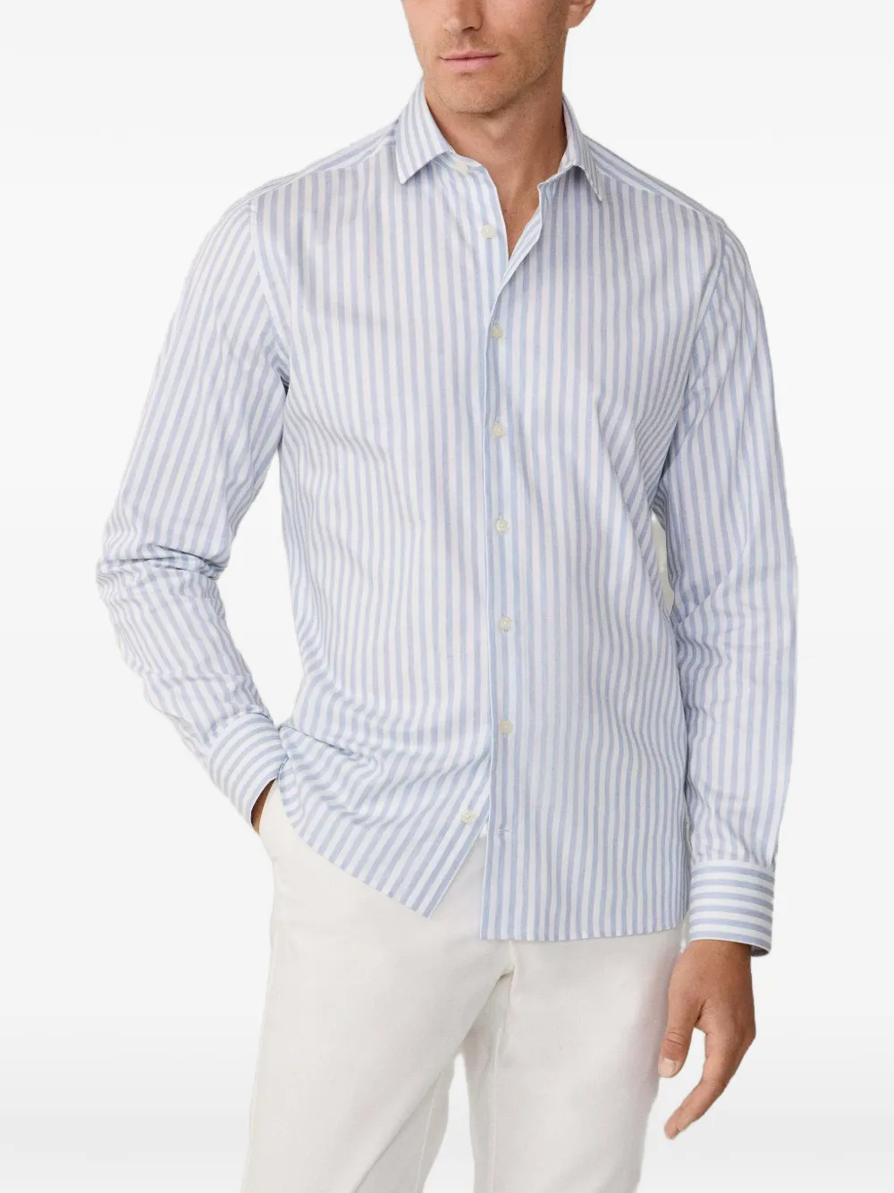 Hackett melange stripe shirt - Blu