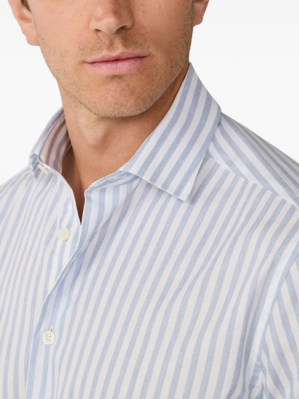Hackett London Gemêleerd gestreept overhemd Blauw