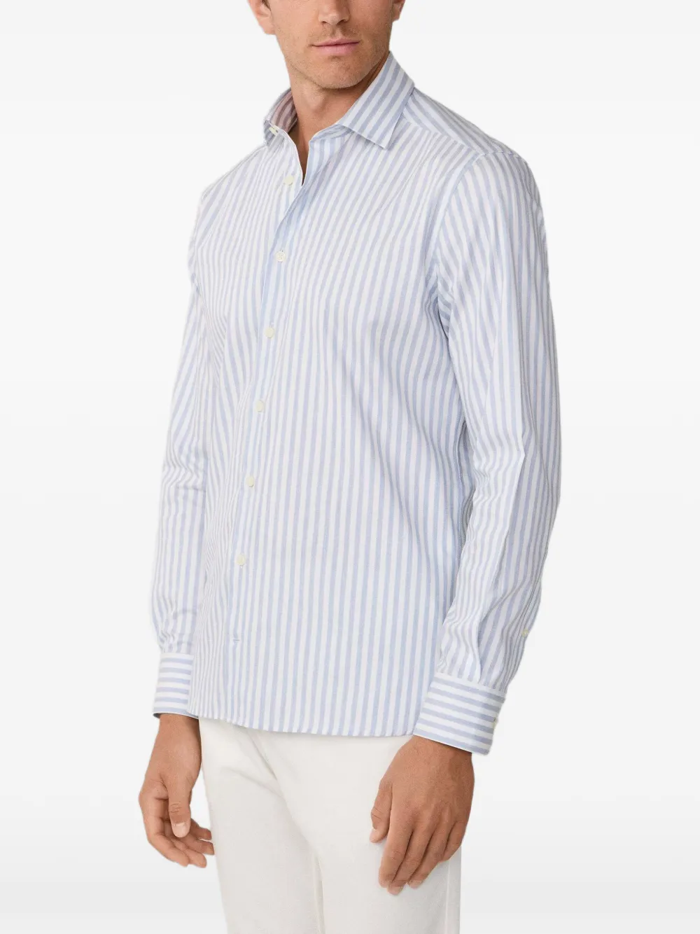 Hackett London Gemêleerd gestreept overhemd Blauw