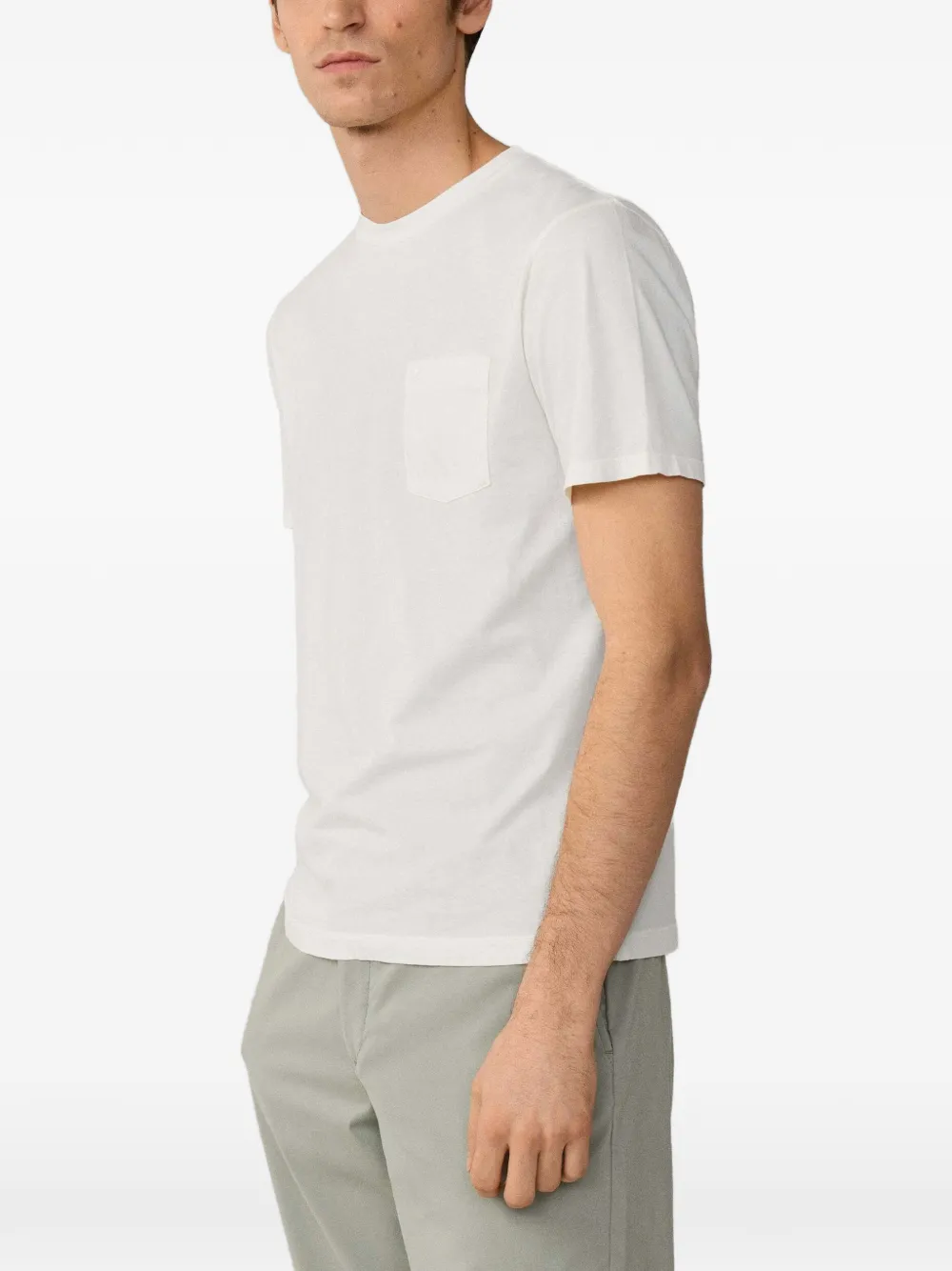 Hackett London Stückgefärbtes T-Shirt mit Tasche - Weiß