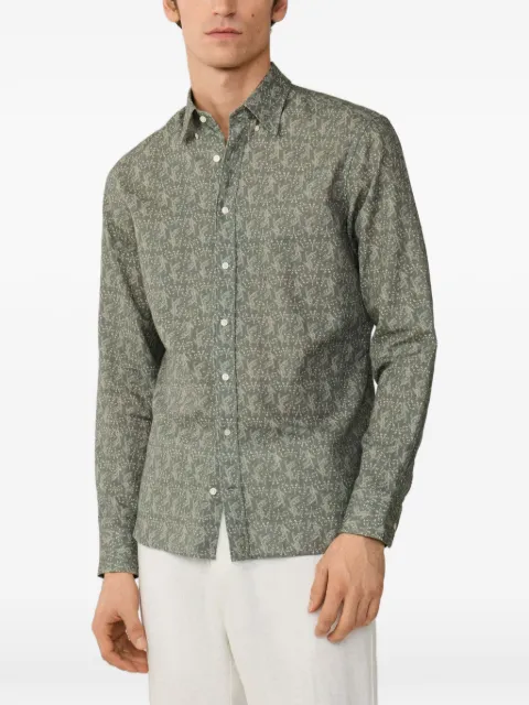 Hackett London tiger-print Kent-collar shirt