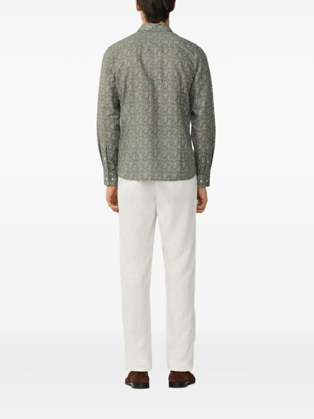 Hackett London Overhemd met Kent-kraag en tijgerprint Groen