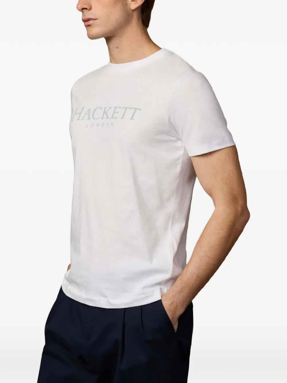 Hackett Logo-print Jersey T-shirt In White
