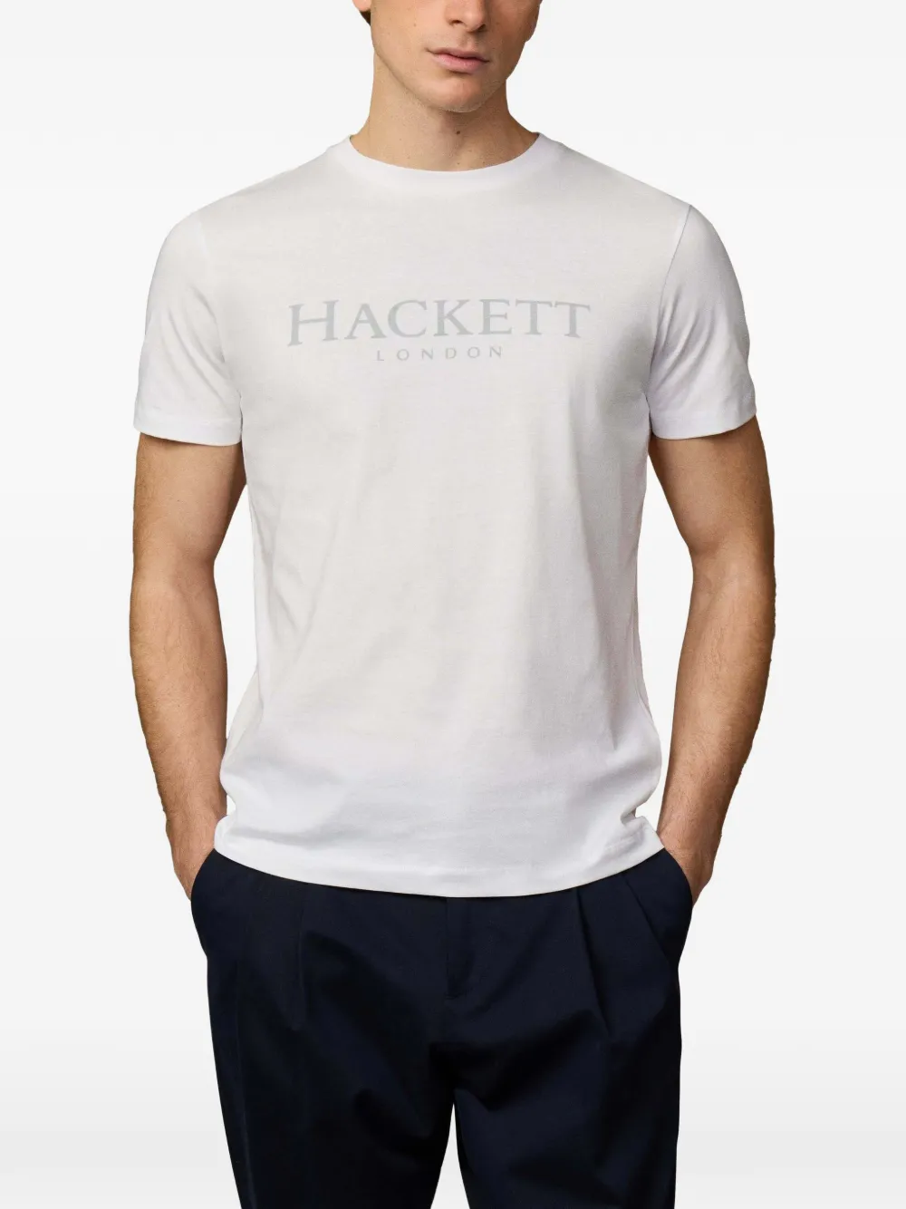 Hackett Logo-print Jersey T-shirt In White