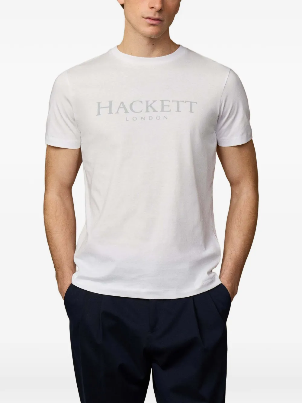 Hackett Logo-print Jersey T-shirt In White