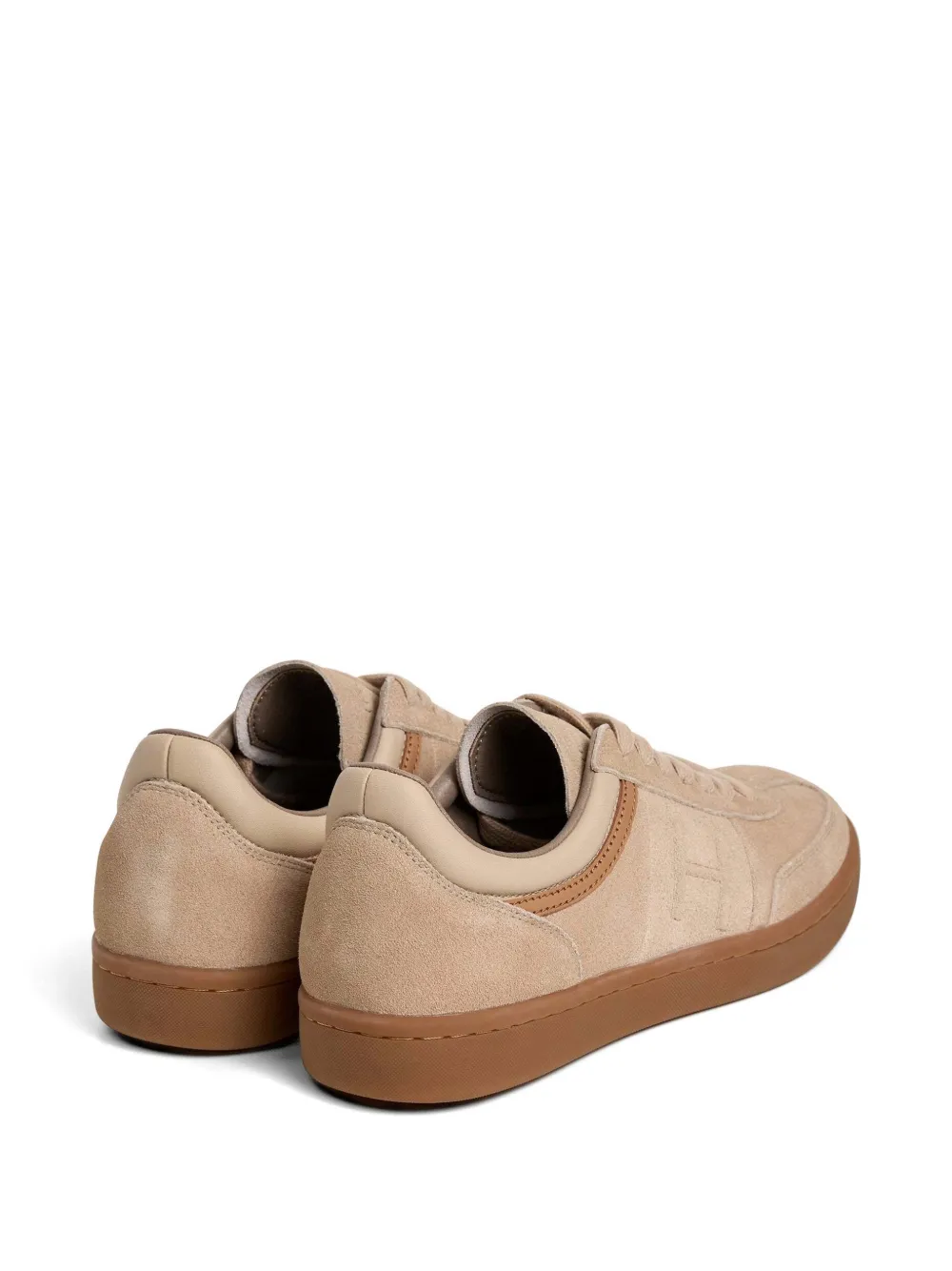 Hackett London Beck Ivys suède sneakers met logopatch Beige