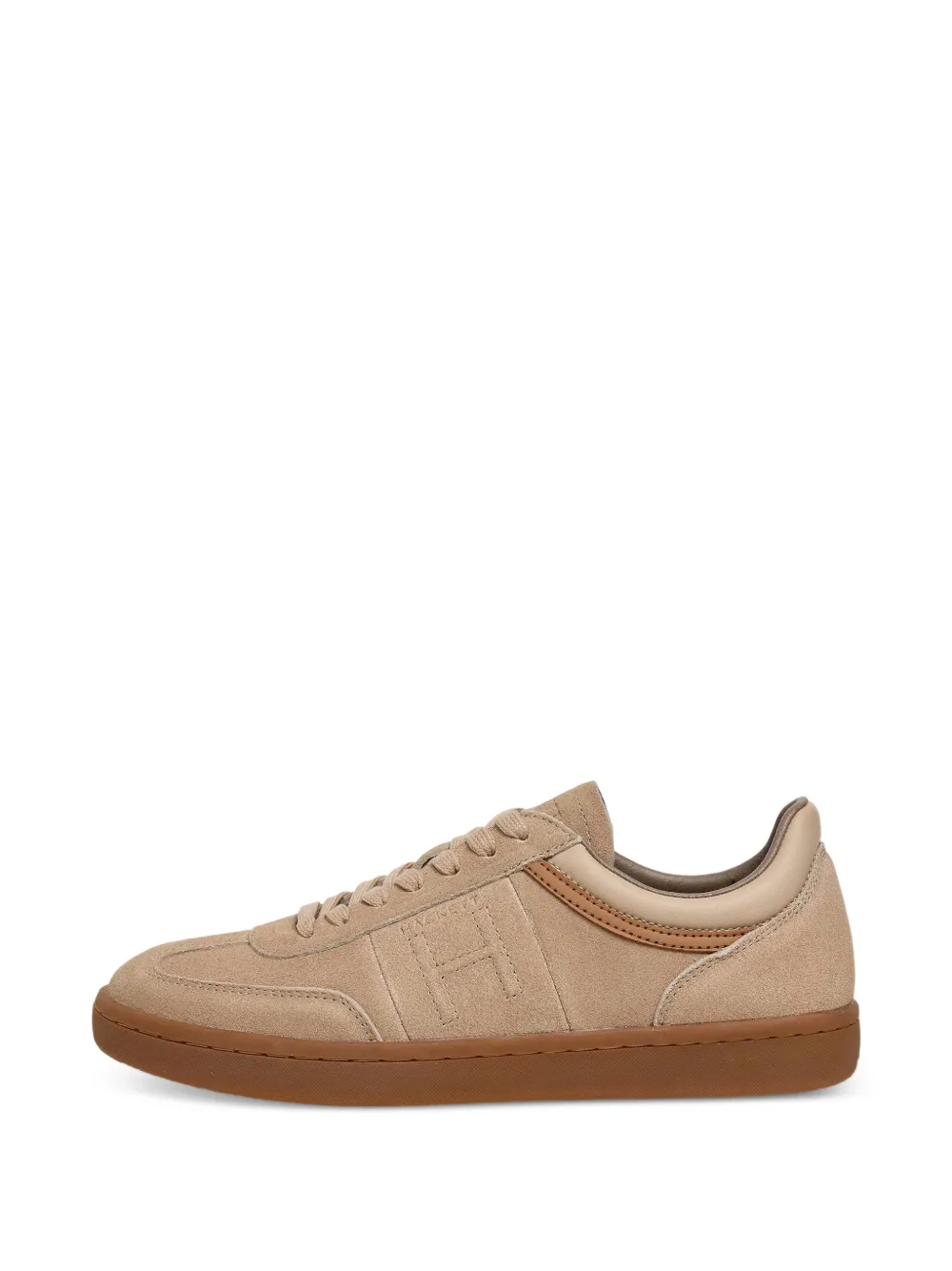 Hackett London Beck Ivys suède sneakers met logopatch Beige