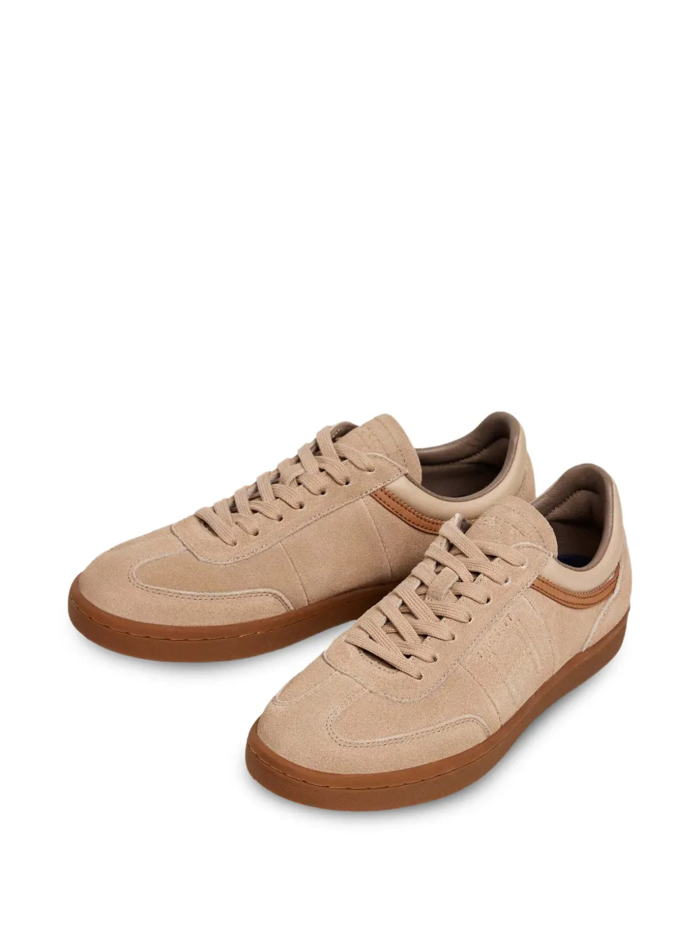 Hackett London Beck Ivys suède sneakers met logopatch Beige