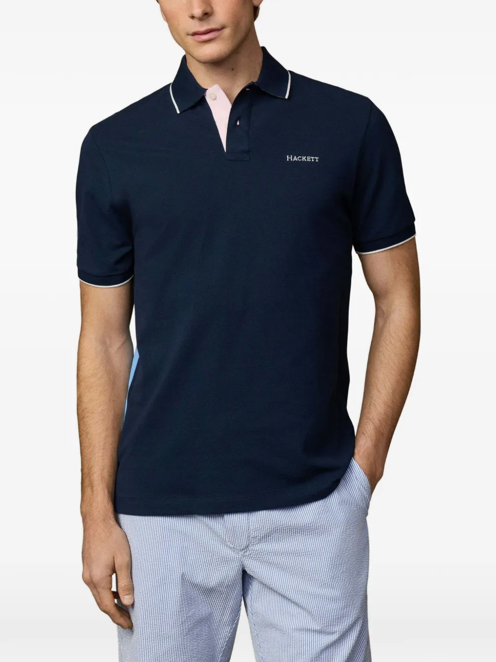Hackett Heritage Sash Polo Shirt In Blue