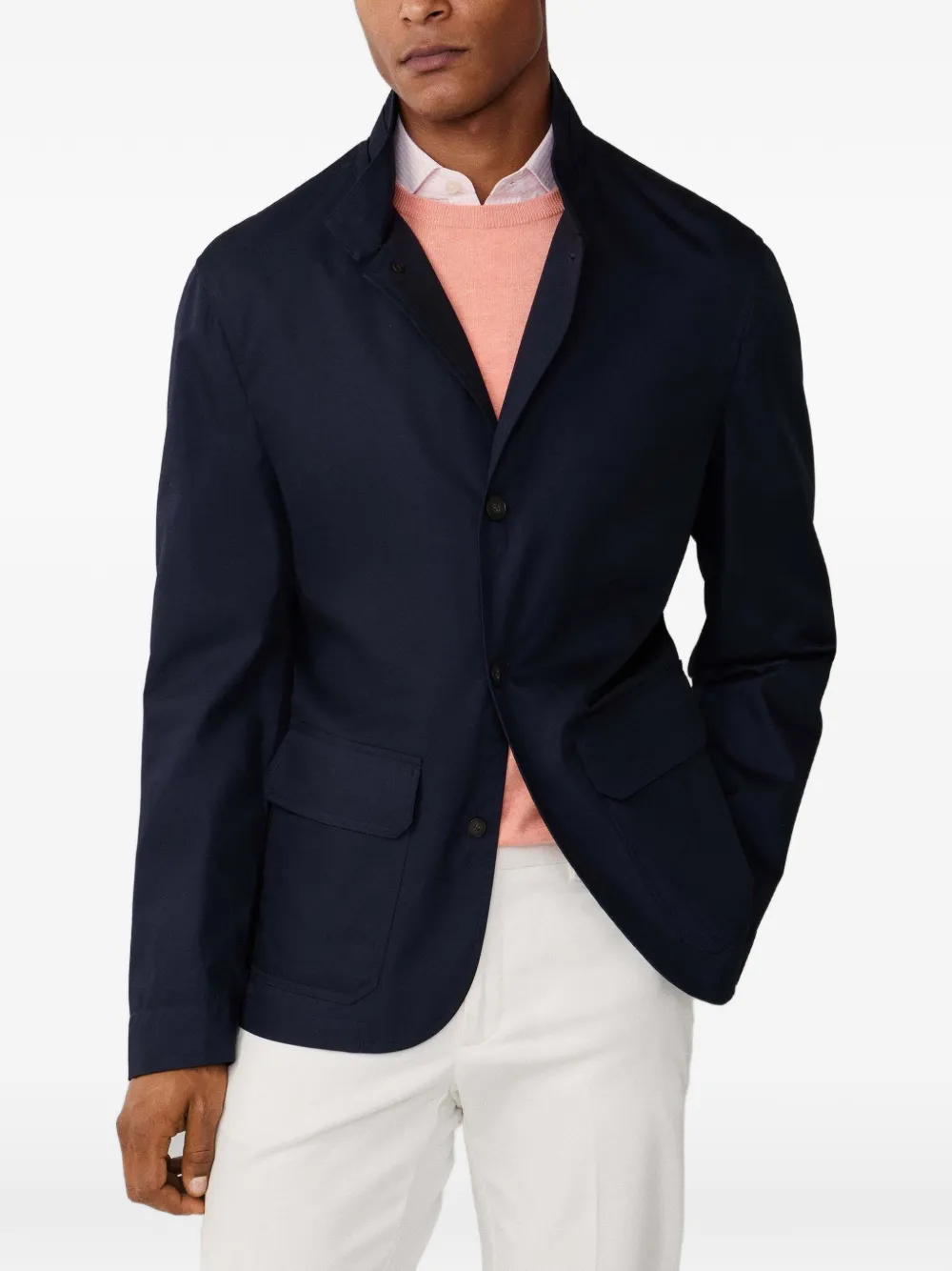 Hackett London Wasserabweisendes Sakko mit Stehkragen - Blau