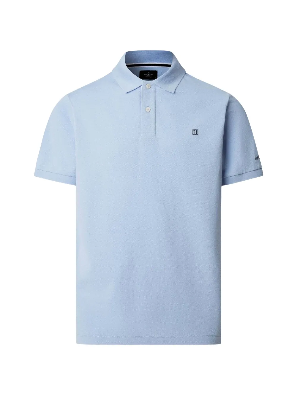 Hackett London 헤리티지 H 로고 스트라이프 트리밍 폴로 셔츠 | 블루 | Image 1