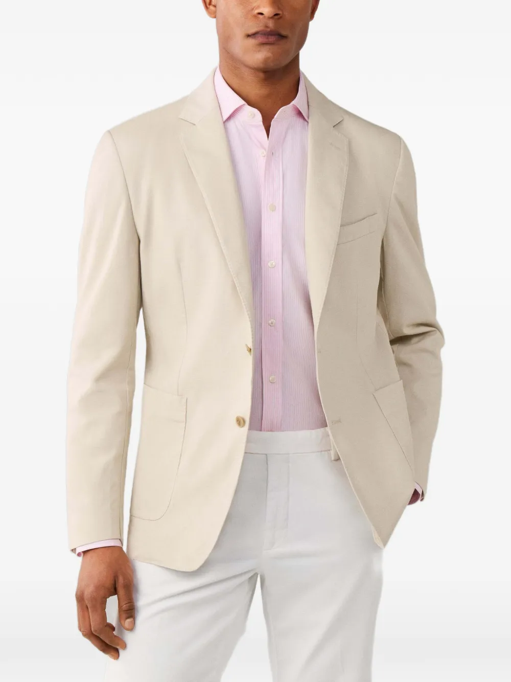 Hackett London 가먼트 다이 노치드 라펠 블레이저 | 뉴트럴 | Image 1
