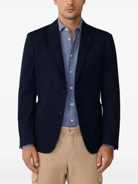 Hackett London garment-dyed single-breasted cotton blazer