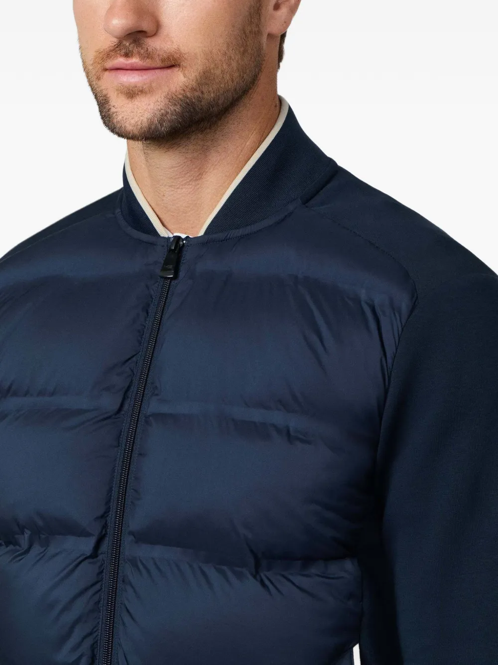 Hackett London Hybride gewatteerd bomberjack Blauw