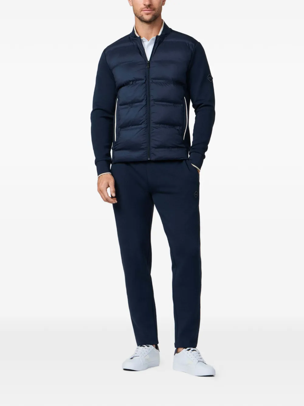 Hackett London Hybride gewatteerd bomberjack Blauw