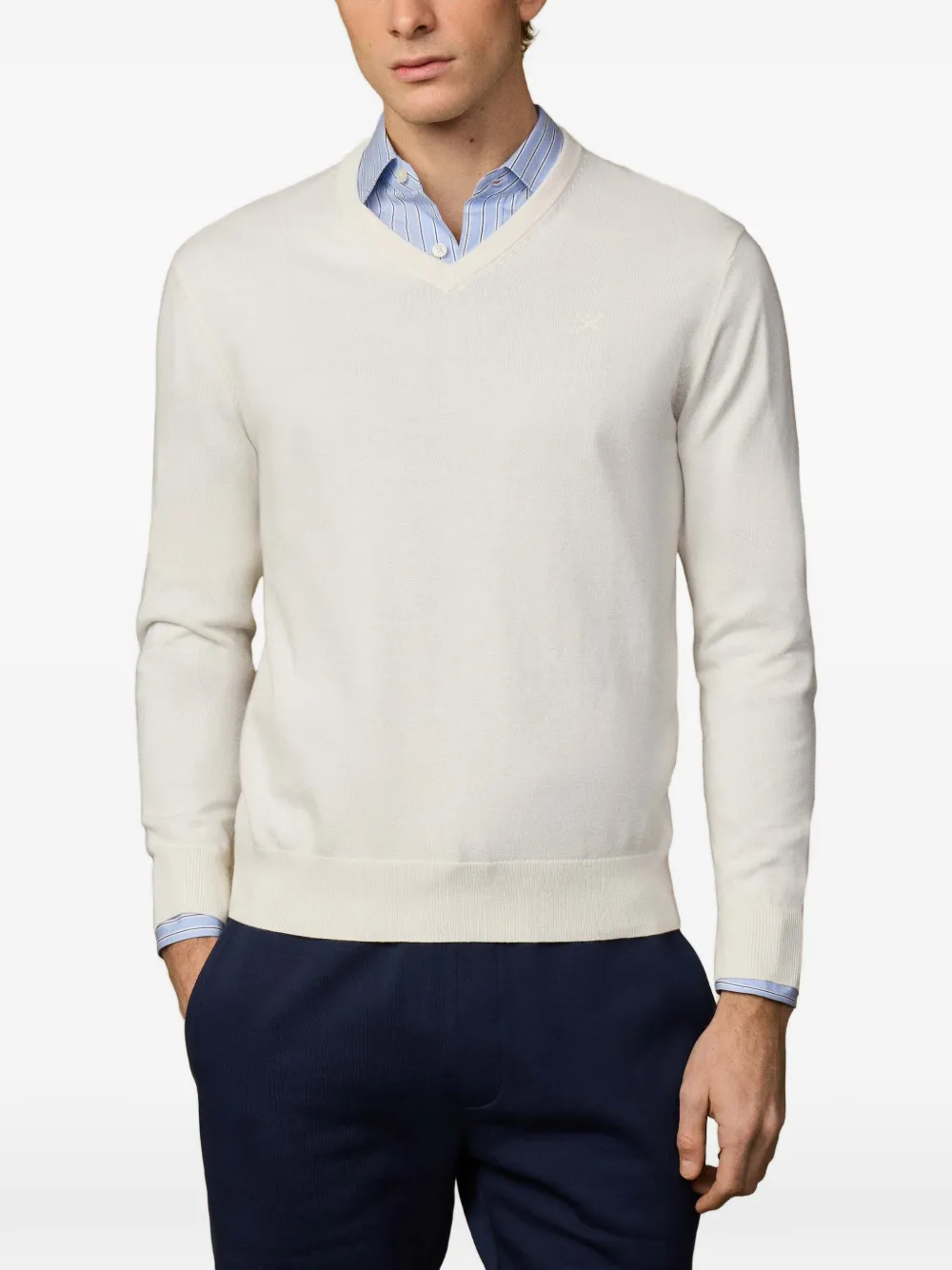 Hackett London свитер с вышитым логотипом | нейтральные цвета | Image 1
