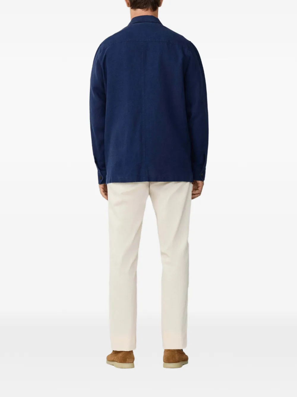 Hackett Patch-pocket Overshirt In Blue