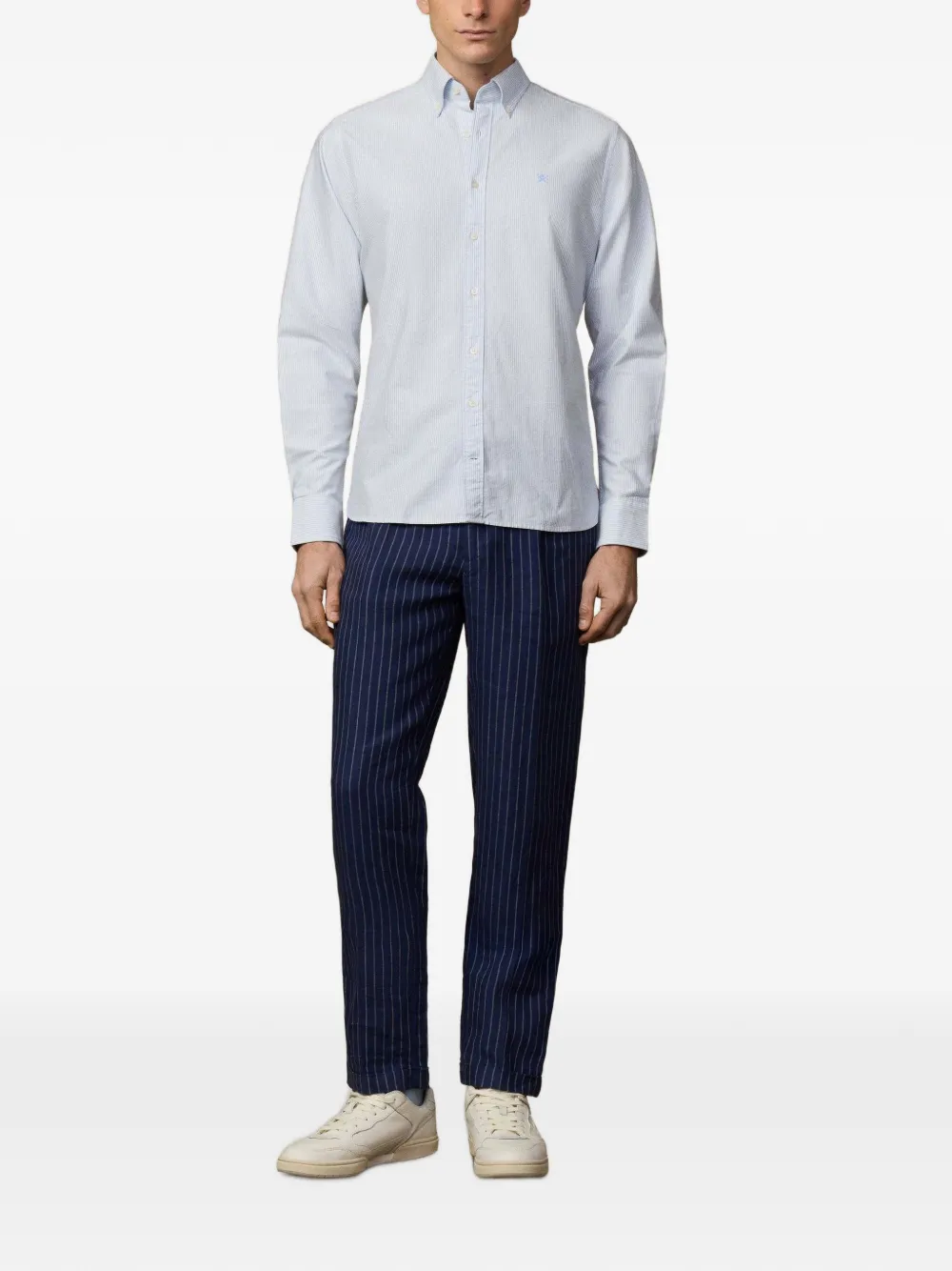 Hackett London Katoenen overhemd met strepen Blauw