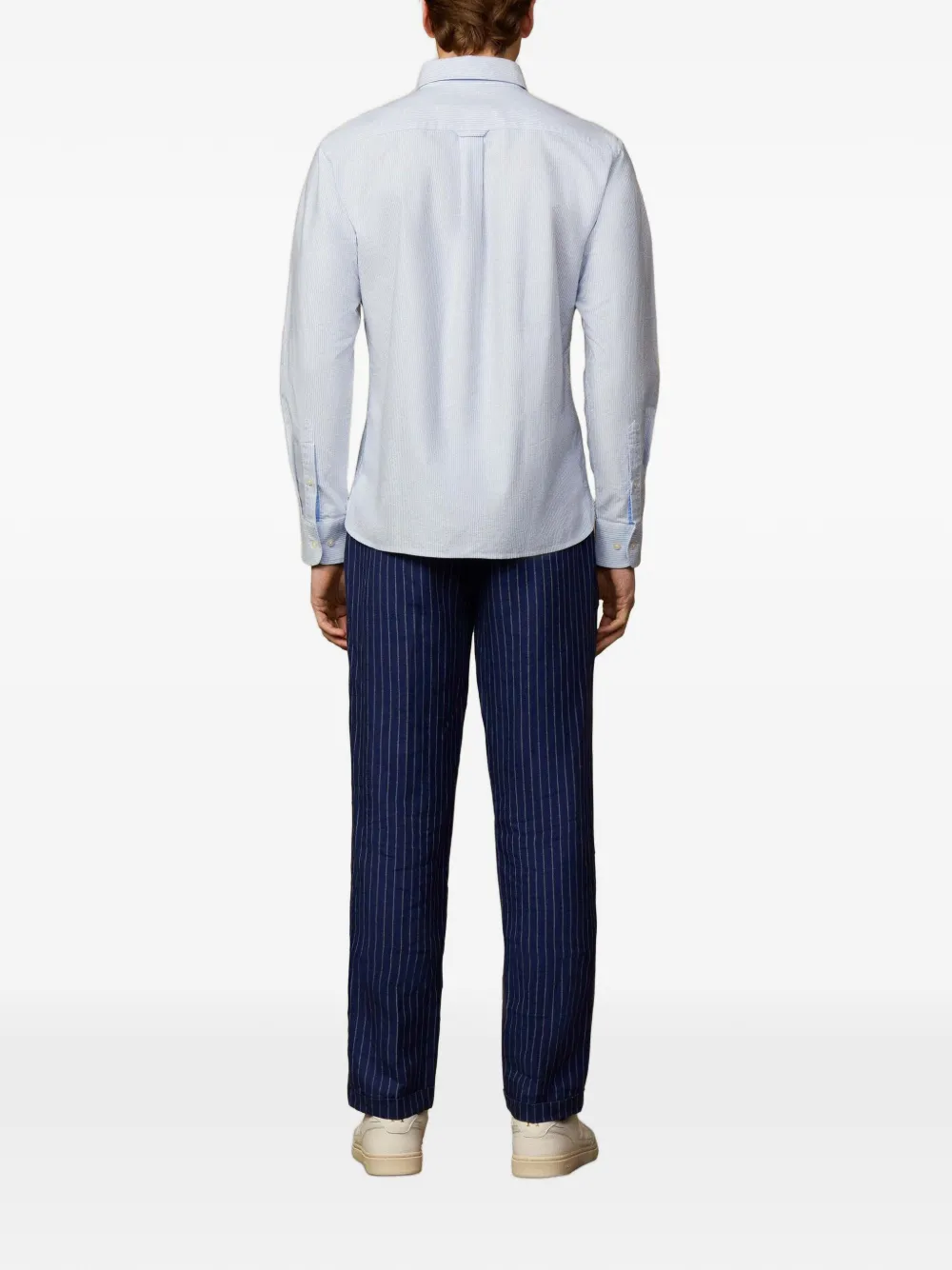 Hackett London Katoenen overhemd met strepen Blauw