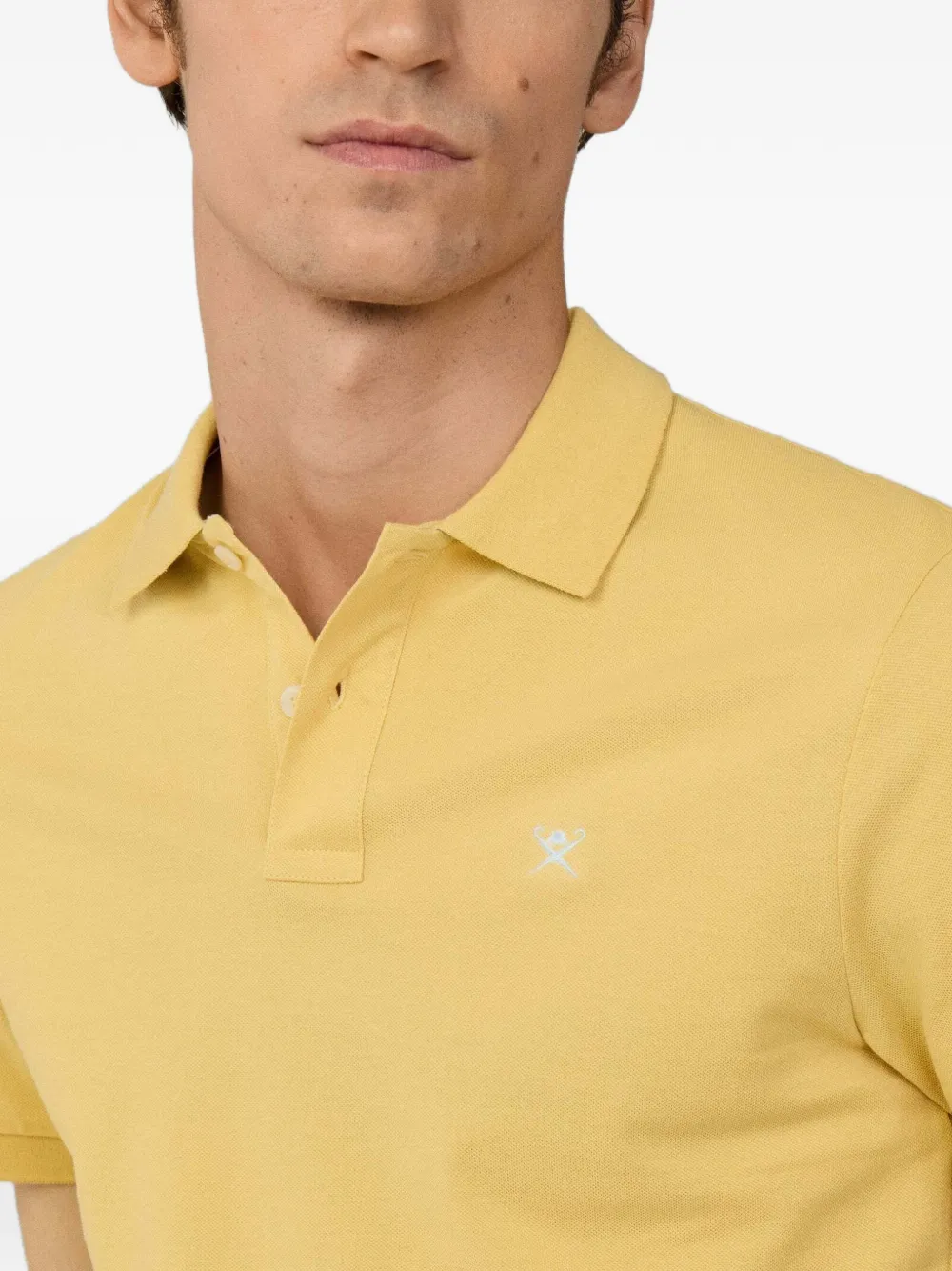 Hackett London Piqué poloshirt met geborduurd logo Geel