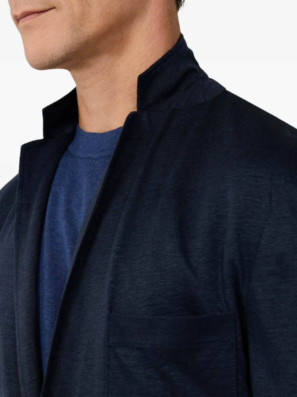 Hackett London Blazer met opgestikte zak en gekerfde revers Blauw