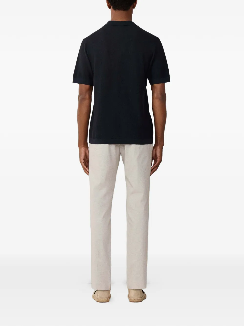 Hackett Textured-knitted T-shirt In Blue