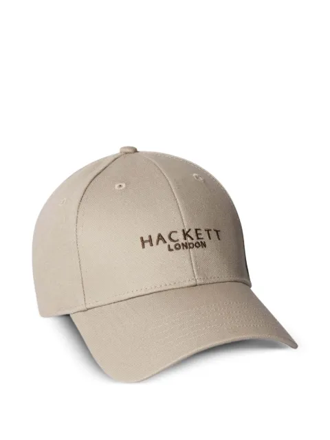 Hackett London logo-embroidered leather-strap cap