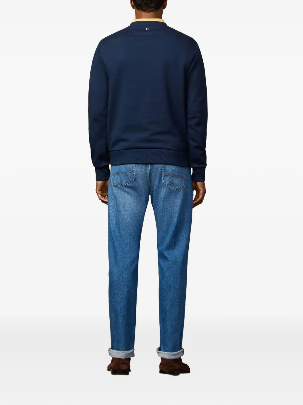 Hackett London Harry Heritage sweater met borduurwerk Blauw