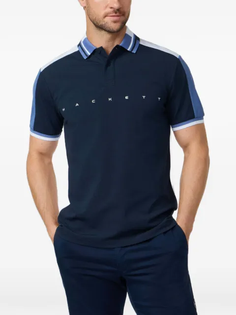 Hackett London short-sleeve logo-print cotton polo shirt