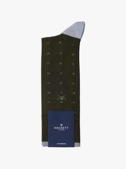 Hackett London logo提花棉针织袜