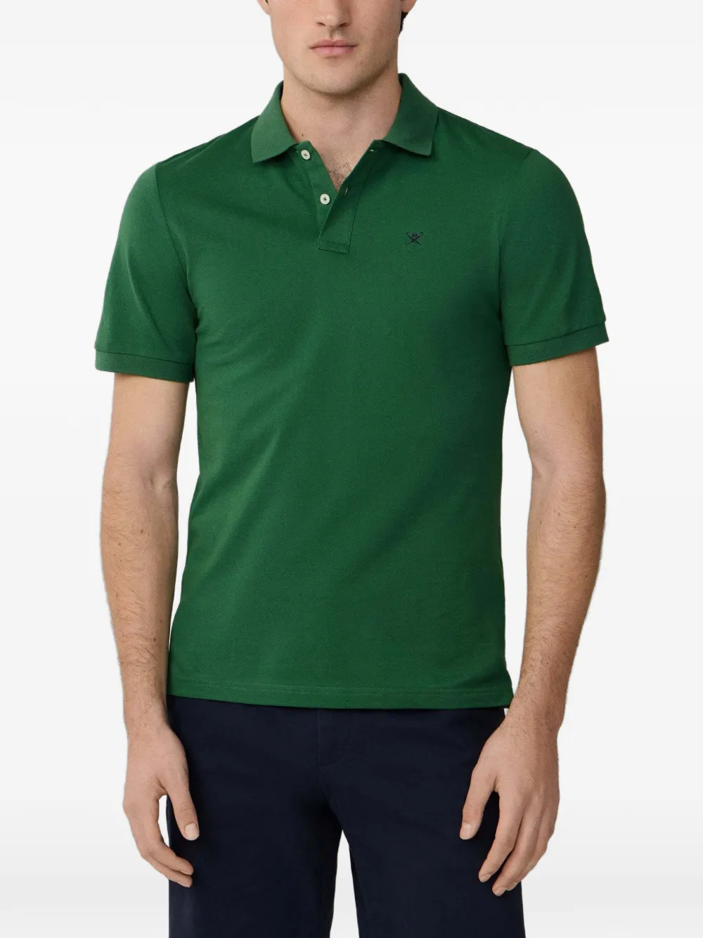 Hackett London logo-embroidered piqué polo shirt | Green | Image 1