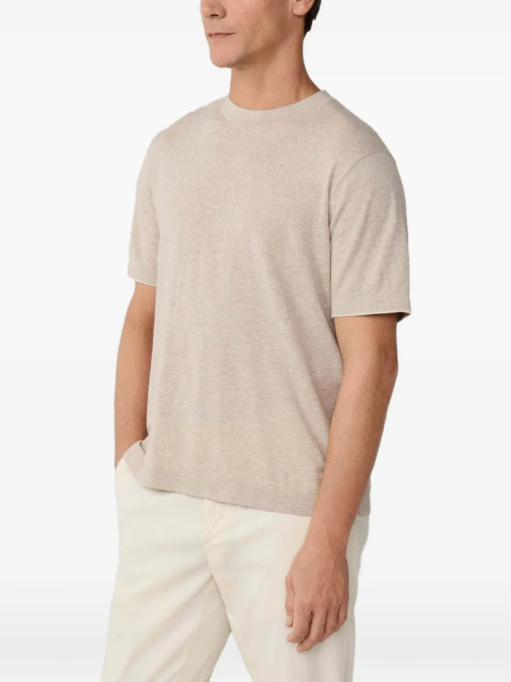 Hackett London Gebreid T-shirt Beige