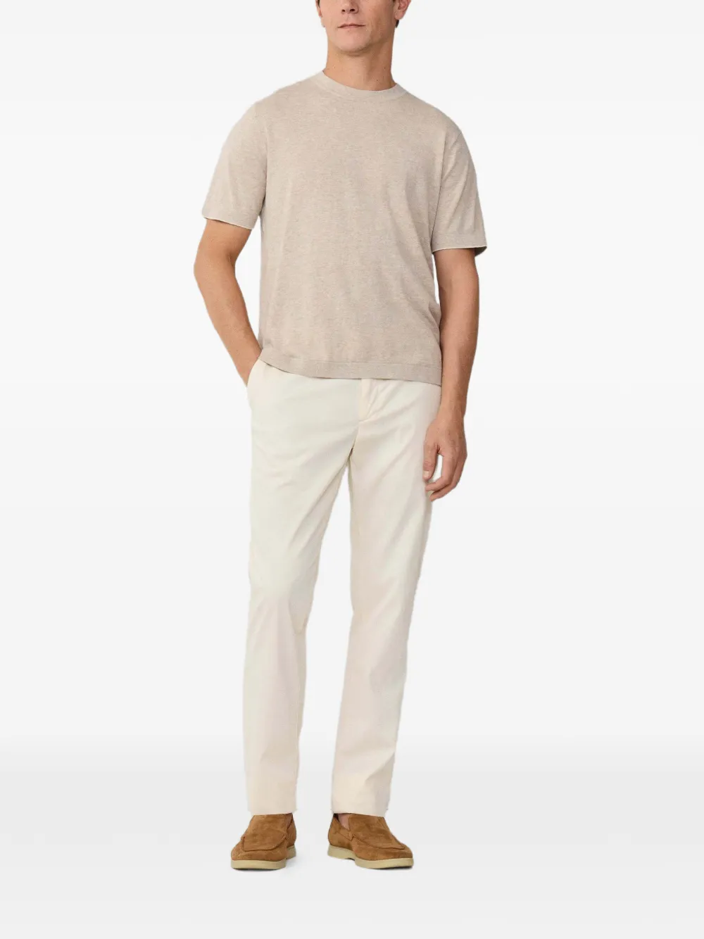 Hackett London Gebreid T-shirt Beige