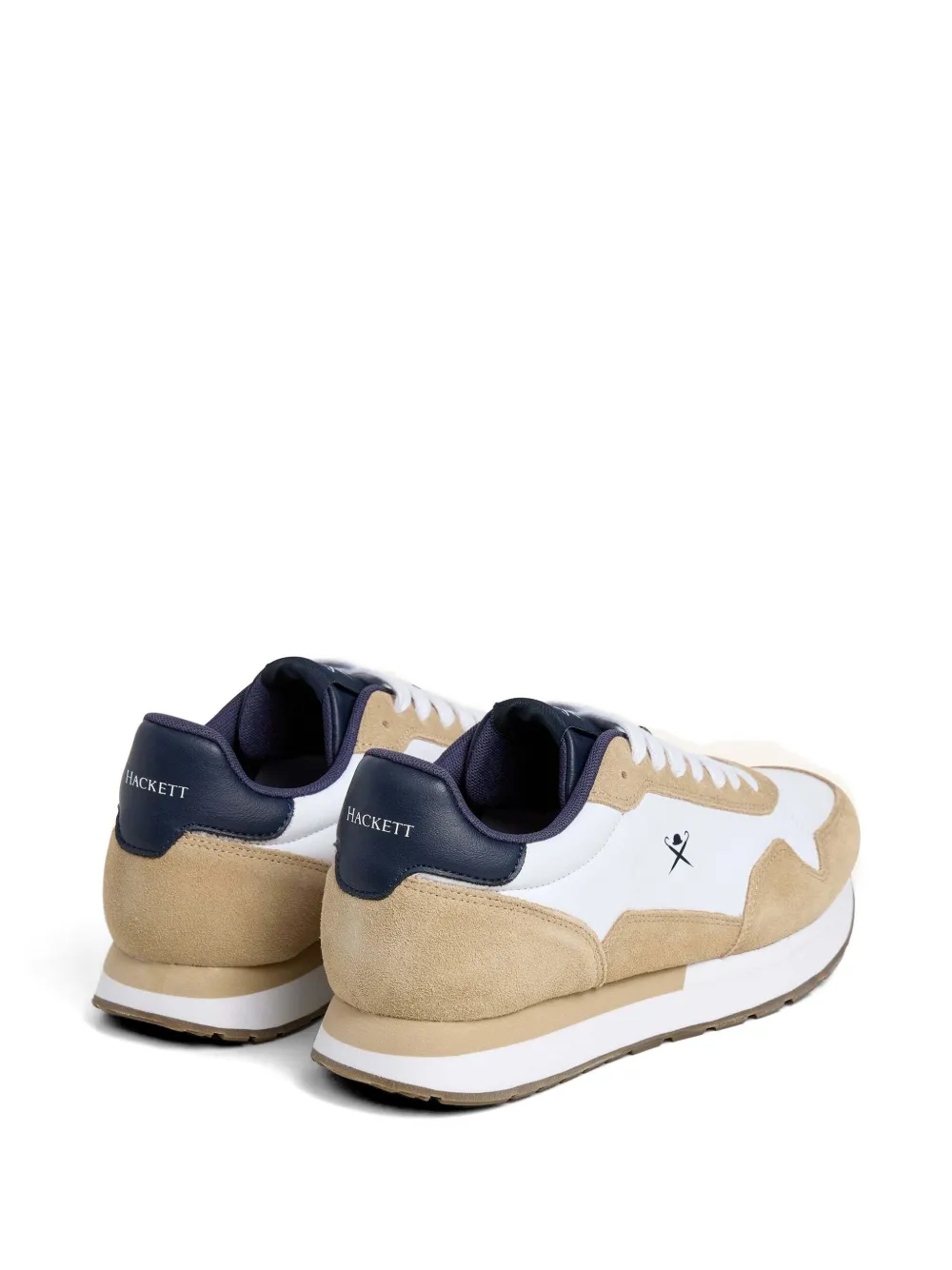 Hackett London Vector Plain sneakers met suède vlakken Beige