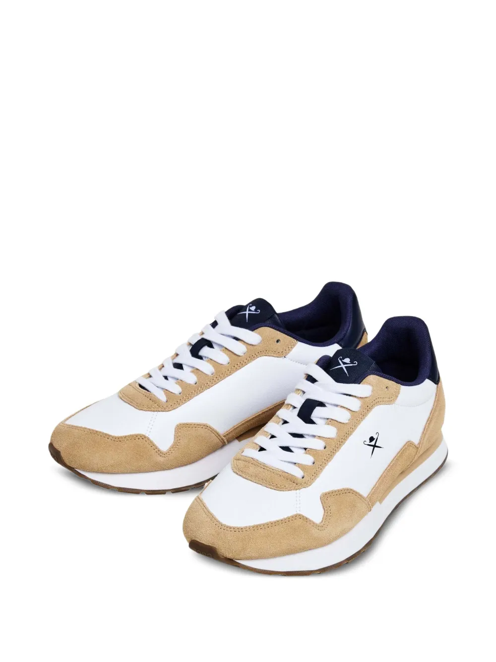 Hackett London Vector Plain sneakers met suède vlakken Beige