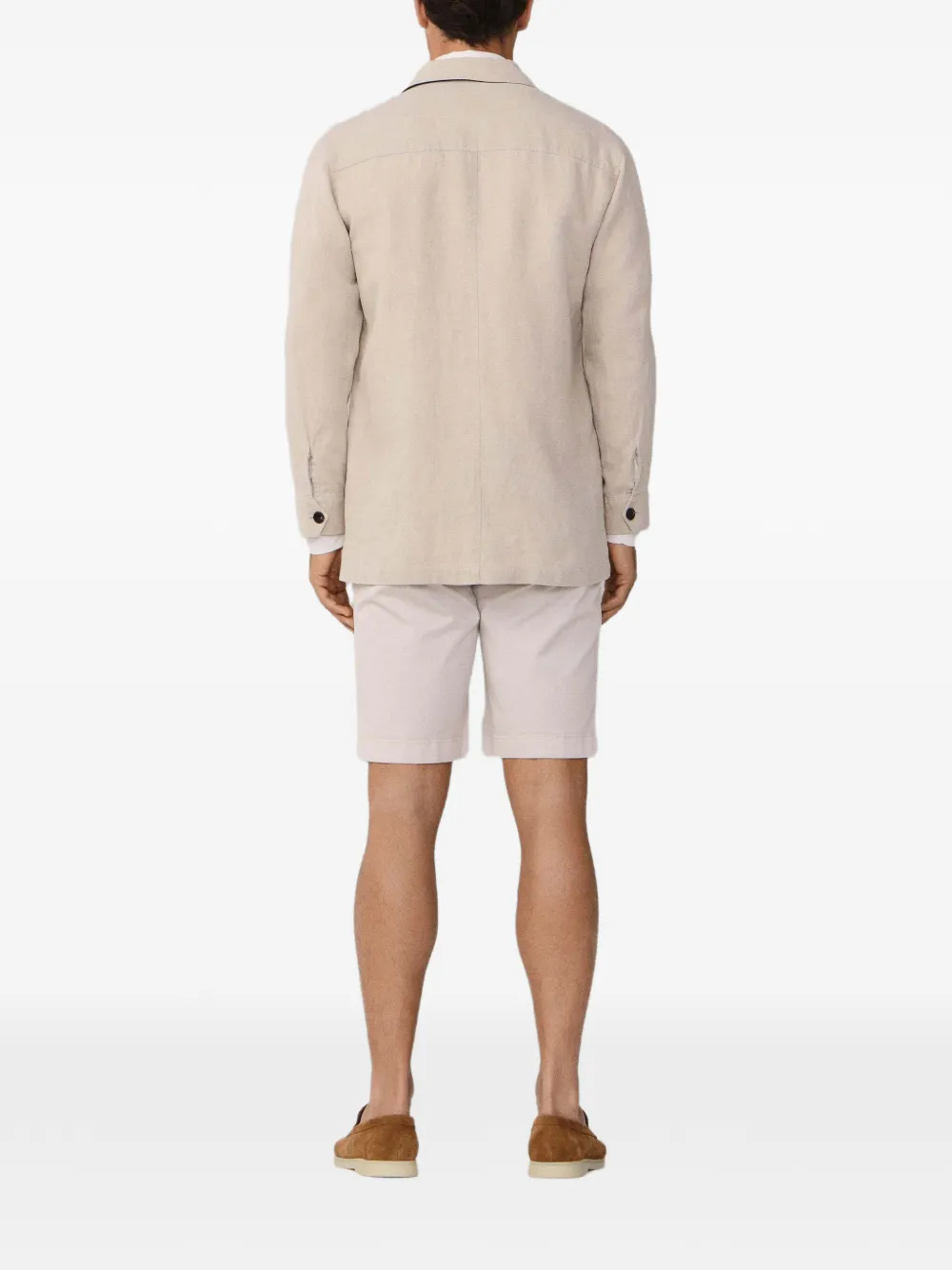 Hackett Four-pocket Linen Jacket In Neutral